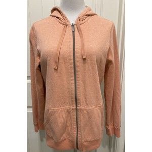 Tommy Bahama Women's Zip-Up Hoodie SZ L Reversible Brown And Coral